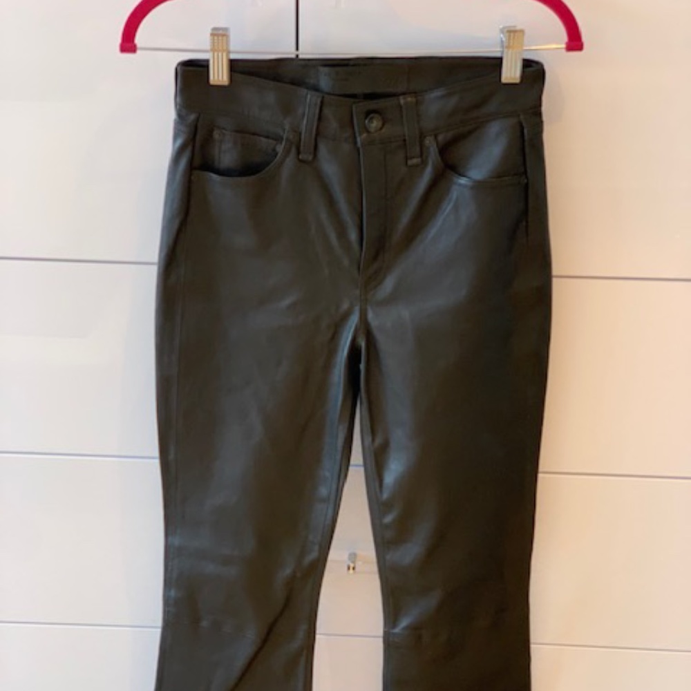 Rag & Bone cropped, black leather pants